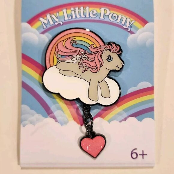 Loungefly My Little Pony Heart Dangle Rainbow Glitter Enamel Pin NEW - Picture 9 of 10